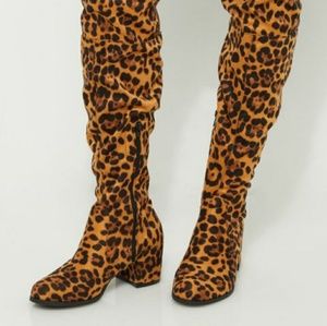 Leopard Over the Knee Boots